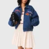 Oversized-Jeansjacke mit Stickerei