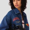 Oversized-Jeansjacke mit Stickerei