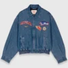 Oversized-Jeansjacke mit Stickerei