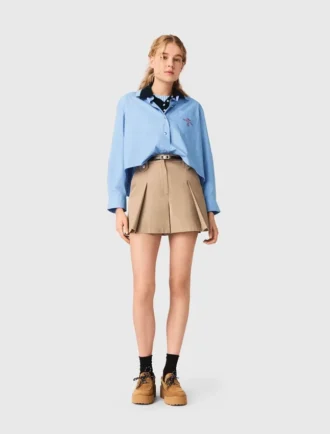 Plissierte Baumwollshorts