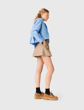 Plissierte Baumwollshorts