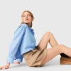 Plissierte Baumwollshorts Plissierte Baumwollshorts