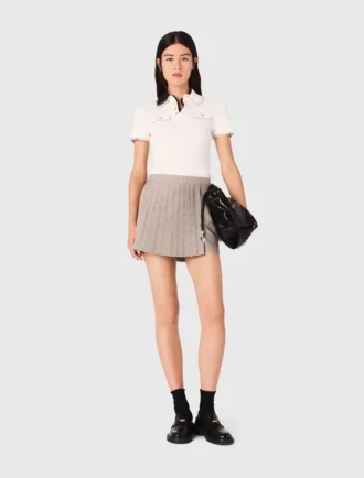 Plissierter Strass-Skort