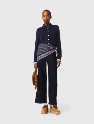 Polo-Strickjacke mit abnehmbaren Besätzen