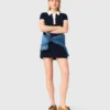 Polokleid mit Kontrastbesatz