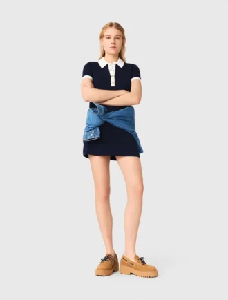 Polokleid mit Kontrastbesatz