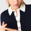 Polokleid mit Kontrastbesatz