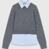 Pullover mit abnehmbarem Kragen und Lagen