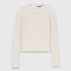 Pullover mit Perlenkragen und Rippmuster Pullover mit Perlenkragen und Rippmuster