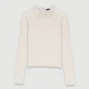 Pullover mit Perlenkragen und Rippmuster Pullover mit Perlenkragen und Rippmuster
