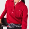 Pullover mit Polokragen und Stickerei Pullover mit Polokragen und Stickerei