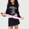Pullover mit Rundhalsausschnitt und Aufdruck Pullover mit Rundhalsausschnitt und Aufdruck