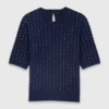 Pullover mit Rundhalsausschnitt und Strasssteinen Pullover mit Rundhalsausschnitt und Strasssteinen