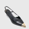Pumps aus Glattleder mit Fersenriemen