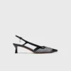Pumps aus Mesh mit Strass