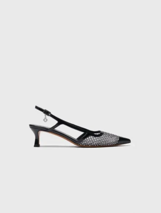 Pumps aus Mesh mit Strass