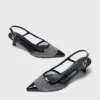Pumps aus Mesh mit Strass