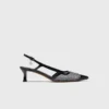 Pumps aus Mesh mit Strass