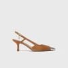 Pumps aus Wildleder mit Metallic-Spitze