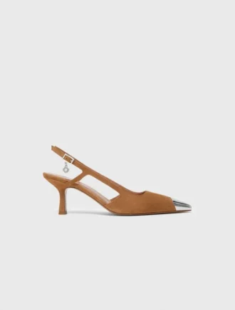 Pumps aus Wildleder mit Metallic-Spitze