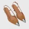 Pumps aus Wildleder mit Metallic-Spitze