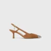 Pumps aus Wildleder mit Metallic-Spitze