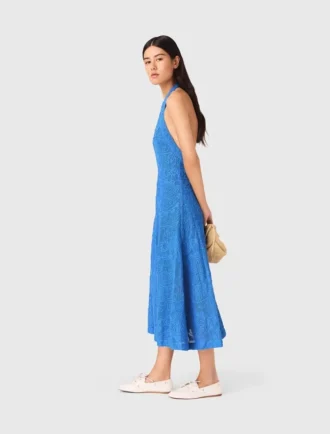 Rückenfreies Guipure-Maxikleid
