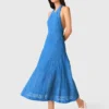 Rückenfreies Guipure-Maxikleid