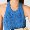Rückenfreies Guipure-Maxikleid