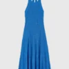 Rückenfreies Guipure-Maxikleid