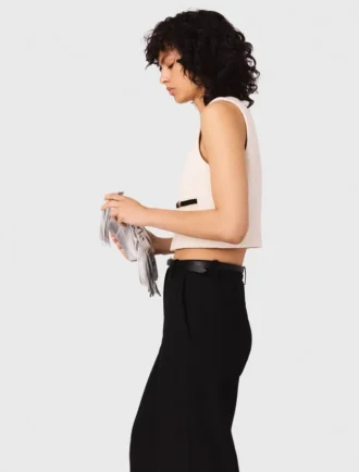 Ärmelloses Oberteil aus Tweed-Lurex