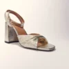 Sandalen aus Metallic-Leder mit Absatz Sandalen aus Metallic-Leder mit Absatz