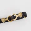 Schmaler Ledergürtel mit Löwenbit Schmaler Ledergürtel mit Löwenbit