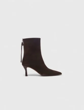 Schokoladenbraune Stiefeletten aus Wildleder mit Reißverschluss Schokoladenbraune Stiefeletten aus Wildleder mit Reißverschluss