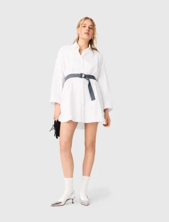 Shirtkleid mit Kontrastgürtel