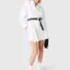 Shirtkleid mit Kontrastgürtel