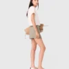 Shorts aus mehrlagigem Leinenmischgewebe