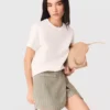 Shorts aus mehrlagigem Leinenmischgewebe