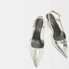 Silberne Riemchen-Pumps