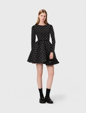 Skaterkleid mit Perlen und Strasssteinen