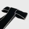 Strass-Haarspange mit Samtschleife
