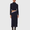 Strick-Maxikleid mit abnehmbarem Pullover