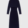 Strick-Maxikleid mit abnehmbarem Pullover