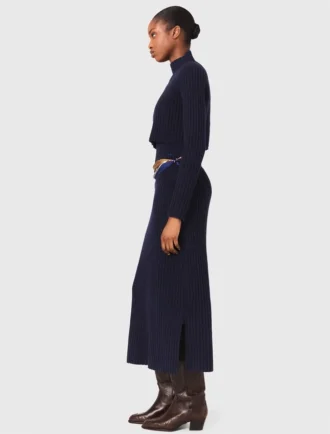 Strick-Maxikleid mit abnehmbarem Pullover