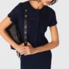 Strick-Maxikleid mit Rüschen