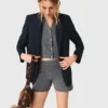 Strick-Shorts mit Strasssteinen