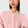 Strickjacke mit abnehmbarem Kragen