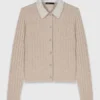 Strickjacke mit abnehmbarem Perlenkragen