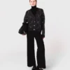 Strickjacke mit Strass-Karomuster Strickjacke mit Strass-Karomuster