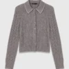 Strickjacke mit Strasskragen Strickjacke mit Strasskragen